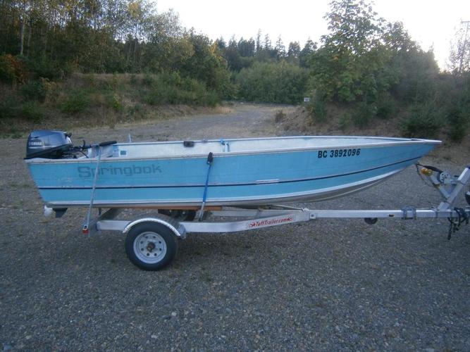 14 ft springbok aluminum boat, 2014  20 hp yamaha on a tuff trailer