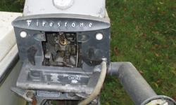 12 HP. Firestone boat motor was running 5 years ago but I'm disabled now and don't have the time to clean and tune it up.
A real collector's item (probably from the 50's) Made in Brampton Ont.
located in Kazabazua Qc. NO DELIVERIES!