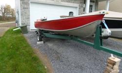 I have a 14 foot with trailer, fish finder and trolling motor ready for a new owner.  Older 5 hp Evinrude, Humminbird Portable with a transom mount transducer (you can easily buy the portable transducer as well) and a Duramaxx transom mount trolling