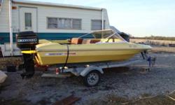 Fun boat, nice and fast. New prop. Has a C.D player. Runs great. Comes with galvanized trailer. Needs a battery. This ad was posted with the Kijiji Classifieds app.