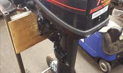 15hp Mercury Outboard
-2 stoke
-long shaft
-comes with tank and hose
-weights about 70lbs
-light weight for the power
