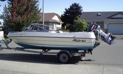 1993 - 162 Malibu runabout, powered by a 100HP V4 oil injected Yamaha motor. Garage kept. Good condition. For the right price includes kneeboard, 2 man tube, tow ropes and harnesses. EZ load trailer included and in good shape. Not interested in trades or