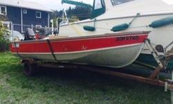 16' Lund Aluminum with center console and steering.
Comes with;
- Boat cover
- 2 Paddles
- Trailer (with new spare tire)
- Marine gas cans with gauges
- New trailer lights and wiring
- Tool box
- Misc items (grease gun etc.) $1990.00
Also, 40HP Mercury