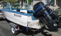 I am selling a 16 foot fibreglass boat with new upholstery, 150Hp outboard, 18HP trolling motor (with spare prop), and a heavy duty home made box frame trailer with brand new LED submersible tail lights. I have been having a little trouble with the 150hp.