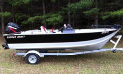 16 foot Smoker Craft, 40 Mercury 2 stroke, with EZ load trailer. Boat is in good condition, very reiable motor serviced summer 2011 runs great. Nice deep hull makes boat big enough for the great lakes, but small enough for inland lakes.Always stored