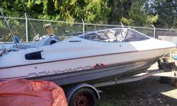 17' Bowrider, 4 cylinder inboard motor, needs work. Interior complete, needs re-doing. Comes with trailer, nice looking boat. $1500 OBO complete.