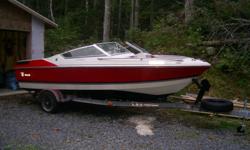 1987 Wellcraft 17 foot bowrider, 6 hours on rebuilt 3.0 OMC, new starter, altenator, optima gel battary, riser, helm and prop, boat cover, new cd player. Manifold 1 year old. Galvanized trailer(not inspected but have towed it) has all new lights and