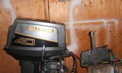 1991 40 hp Suzuki
Long shaft with power tilt
elec & pull start
controls included
new water imp&tune up
serious inquiries only
contact  Rod
$900.00
 
#
 
902 595 0382