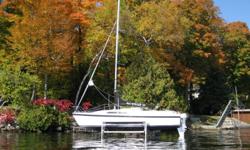Excellent condition, ready to sail, very easy to tow, 1650 lb dry boat weight
      includes boat trailer, with functioning lights.
-     Main sail, roller furling jib, and extra sails
-     Honda 9.9 long shaft with power thrust
-     Single burner