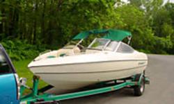 Beautiful 18' bowrider with under 300 hours on it. Mint condition, includes trailer, stereo, depth finder, built in cooler, bimini cover, tow rope, tube and knee board. Dont get a cheap boat, buy quality and never have to worry. Merc 3.0L alpha drive.