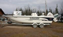 2002 Bombardier 220BF Fishhawk with 2002 200hp Evenrude Ficht. Comes with storage tarp, electric trolling motor, Lowrance lcx 25c sonar/gps.  Boat is in good shape and runs great. Galvanized trailer.