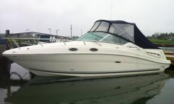 2006 Sea Ray 260 Sundancer
 
- EXCELLENT CONDITION!!
- 28'8" LOA
- VERY LOW HOURS (just over 200)
- 350MAG BRAVO III
- GPS/PLOTTER
- CD/SAT
- HYDRAULIC ENGINE ROOM ENTRANCE
- FULL BIMINI AND TONEAU COVER
 
Available to view in a heated indoor facility.