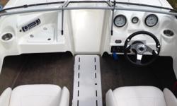 2010 17.5 foot Bowrider, hull is mainly white with black.
Interior, white with black piping, 2 full swivel captain chairs, black canvas tonneau, as well half canvas for shade or rain.
130hp merc cruiser, carberator.
Alpha 1 leg, high five stainless prop,