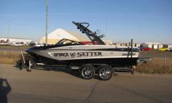 Fresh Trade in!! Won't last long! 2010 Malibu Wakesetter VLX featuring the Indmar Monsoon 350hp 5.7L.
Upgraded Trailer, power wedge, tower lights and speakers. Beautiful Silverflake, white and black exterior. White and Black interior. Great Shape!
Give us