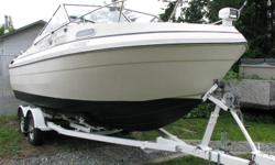 22'  Bayliner skagit.  Fuel injected 5.7 mercruiser, plastic filled fiberglass stringers, deepth sounder, full camper back, trim tabs, trailer has new axles and bunks.  Awsome fishing boat or cruiser.  Engine has a lifter tick that is why I am selling for