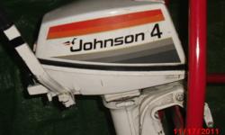 Johnson Seahorse  4hp 2-stroke boat engine,comes with gas tank, weighs approx 34lbs50:1 mixture hardly used,$500.00