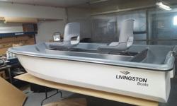 Livingston 9ft Catamaran. Now with aluminum compartments to keep all your gear out from under foot, and adjustable seats so you sit up higher and can slide fore and aft to adjust weight distribution. Known to be stable and dry, twin hulls, power, row or