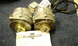 POWERLINE ALTERNATORS
MODEL  SCG 105
120 AMPS
14 VOLTS
WITH WIRING INSTRUCTIONS AND ELECTRONIC VOLTAGE REGULATORS
NEVER USED LITTLE TARNISHED FROM SITTING AROUND