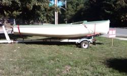 Canadian-made Albacore. Hull serial number 4536. Air-tight flotation tanks, new hiking straps, wood foils (rudder and c/board), tapered racing mast, main sheet traveller, boom vang, spreader covers.  Sails (main and jib) recently overhauled by Sobstads in