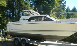 1996 Bayliner Cierra 25ft. with 5.7 L. 250 hp. Mercruiser with 640 hrs. /2004 Yamaha 9.9. HT w/power tilt /remote controls. 2007 Karavan Trailer Galv. with electric brakes/Full Galley / hot & cold water / microwave, fully enclose marine head w/ holding