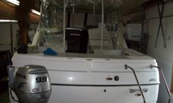 This boat is in great condition, runs great and is very clean.  All the maintenance was done by a certified marine mechanic.  It is a perfect boat for family cruises and fishing.  I am the 3rd owner. No hour meter but I estimate 250 hrs. on V8 Mercruiser
