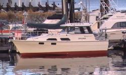 Great weekend and fishing boat; lots of room in the aft cockpit. Economical 4 cyl. Volvo engine and out drive. Can sleep 4 - 5 comfortably.
Comes with a VHF marine radio, Humminbird fishfinder, Lowrance GPS and compass. Also has a Danforth anchor and trim