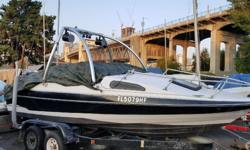PRICED TO SELL!!!
1990 Bayliner with 1996 Mercury V6 2 stroke motor and Boat trailer. Includes wakeboard bar and speakers... a steal!
Currently parked at the Burrard Bridge Civic Marina.
Motor is running but currently disassembled as it will need a new