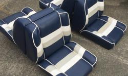 I have a matching pair of boat sleeper seats that are like new, in excellent condition and have priced them to sell. Vinyl seats, colour is royal blue, cream and grey.