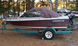 17 ft Cadorette bowrider  with 1994  Evinrude 115 hp outboard. Boat is in good condition.Motor runs great.Galvanize  TRAILER
 Trades considered. Atv or sleds