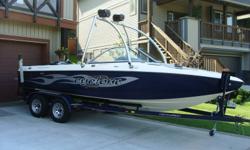 YOU WON'T FIND A BETTER PRICE ON A BOAT LIKE THIS!~
 
22 foot wakeboard/surf boat.
Only 146hours on the motor. Throws a great wake for both surfing and wakeboarding. Has been stored in doors
in the winter and has been meticulously maintained. Great