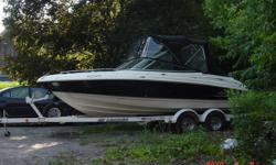 for sale 21 foot 2006 chaparral with tandam axle trailer with brakes fully equiped
compass, digital depth gage
transom tilt switch, helm stereo remote and transom stereo remote
docking lights, pull up cleats, swim platform, bow scuff plate
canvas package,