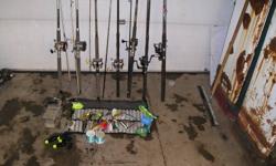 FORSALE DOWNRIGGER RODS AND REELS ,SPOONS LINE,BASE PLATES FOR DOWNRIGGERS AND MORE EMAIL ME WITH WHAT YOU ARE LOOKING FOR SOLD BOAT AND EVERYTHING HAS TO GO THANKS