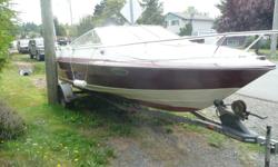 This is a great little boat with a cuddy cabin.  The boat has been recently painted and the engine has less than 50 hours on a rebuild.  Trailer is in good shape and it tows very well.  The interior needs re-upholstry and it needs canvas.  It has a V6