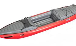 The Helios 1 is a versatile single-seat decked inflatable kayak suited for sea kayaking, day touring or fishing. Weighing only 29 pounds, the Helios I is a credible touring kayak. The extended fore and aft decks provide room for gear storage.
The Helios I