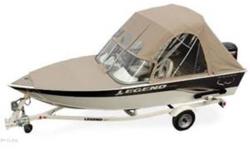 GREAT PRICE on our Popular FISH n SKI Legend XCalibur!
FULL WINDSHIELD MODEL this Boat is Ideal for Fun Family Outings as well as Serious Fishing!
Leak Proof for Life .100 Gauge Welded Aluminum Hull
 Aerated 30 Gallon Live well w/ Integrated Bait Bucket