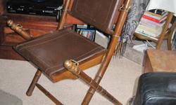 Brown leather & brass folding chair
Can be hung via chain or rope