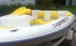 Up for sale is my seadoo speedster. Low hrs. on motors.
It hs the twin 85hp motors and runs 55mph all day.
 
If you have never been on one....... these things are a blast to drive and can be driven in 16" of water.
 
It is fun, reliable and fast! Great
