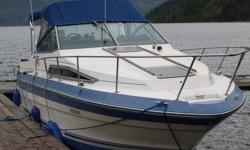 Searay Sundancer 250 aft cabin,
V berth, galley, head, depth sounder and GPS.
Mercruiser 260 (260hp) and Alfa One leg.
New composit prop and spare prop.
20 mph @ 3700 rpm, cruises nicely at 3000 rpm and 12 mph
Trailer sold separately, please ask for