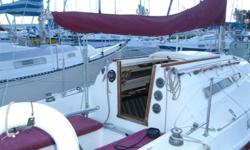 This Tanzer 26 is being sold because I have moving to Vancouver Island.
It has a Yamaha 9.9 Hp long shaft outboard with low hours and in great shape, well maintained. New cabin and cockpit cushions and teak and holly floor added.
New head and new holding