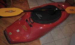 If you are looking for an exciting and fun filled way to get out in the wilderness then look no further!
Try white water kayaking!
I am selling my white water kayak, skirt and paddle.
All of this equipment is in fine working order and is like new.
The